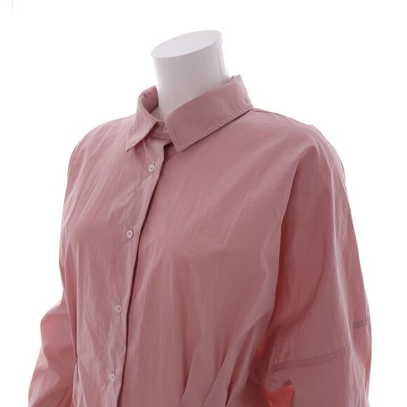 Free People Taia Womens M Solid Pink Shirt Dress OB1245762 - Picture 4 of 13